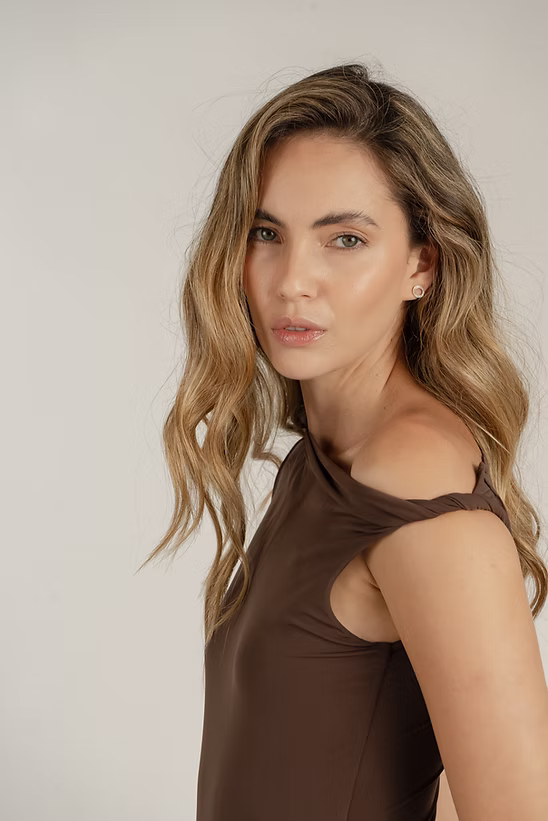 SEAMLESS TWISTED BODYSUIT - ESPRESSO